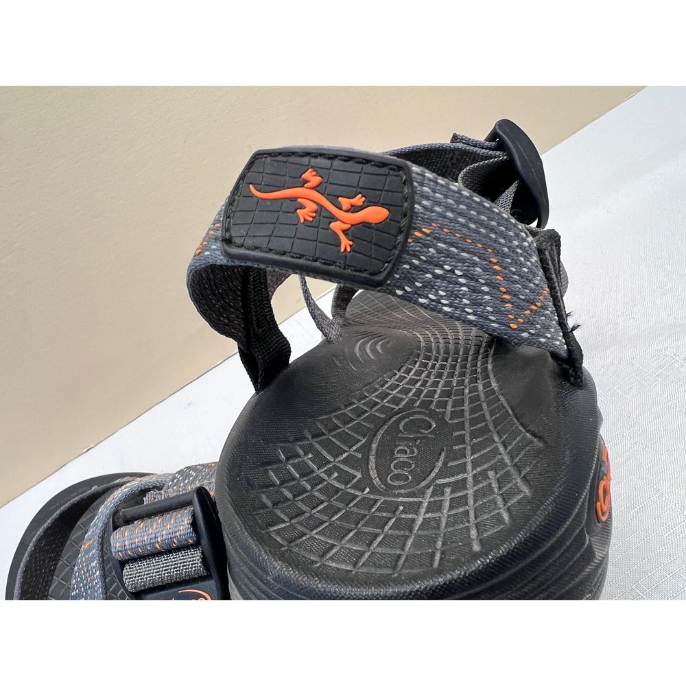 Chaco Z/Cloud Sandals Mens 12 Grey Orange Excellent Hiking Sport Strappy - Picture 6 of 10